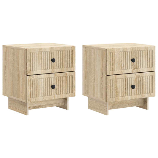 Noční Skříňka Se Zásuvkou 2 Pcs Dub Sonoma 43 X 34,5 X 47,5 Cm