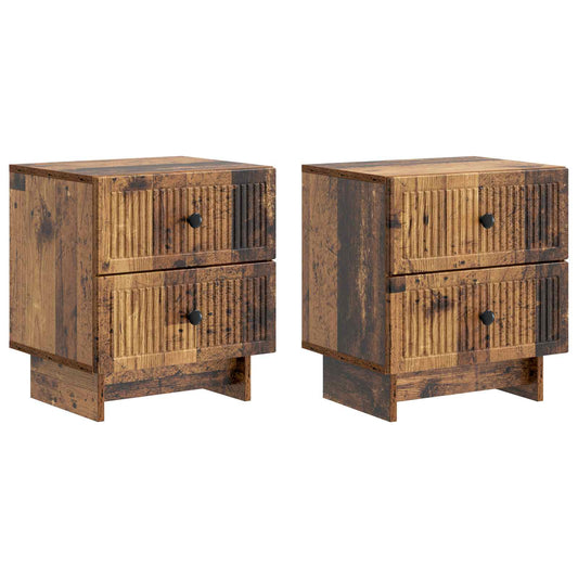 Noční Skříňka Se Zásuvkou 2 Pcs Staré Dřevo 43 X 34,5 X 47,5 Cm