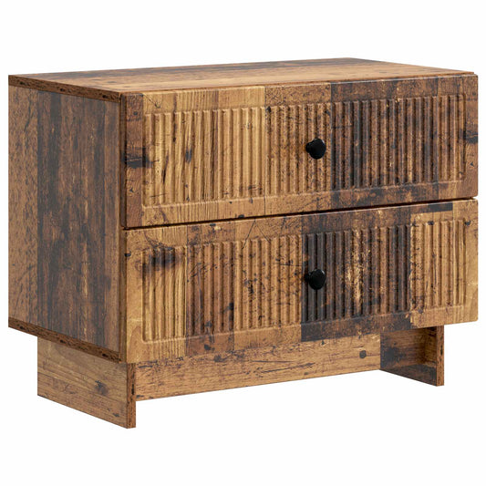 Noční Skříňka Staré Dřevo 62 X 34,5 X 47,5 Cm Kompozitní Dřevo