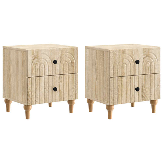 Noční Skříňka Se Zásuvkou 2 Pcs Dub Sonoma 43 X 34,5 X 48 Cm