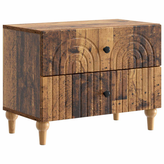 Noční Skříňka Staré Dřevo 62 X 34,5 X 48 Cm Kompozitní Dřevo