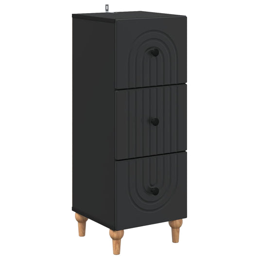 Skříň Se Zásuvkami Černá 33 X 34,5 X 90 Cm Kompozitní Dřevo