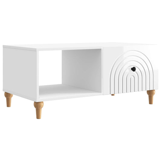 Konferenční Stolek Bílá S Vysokým Leskem 90 X 50 X 40 Cm
