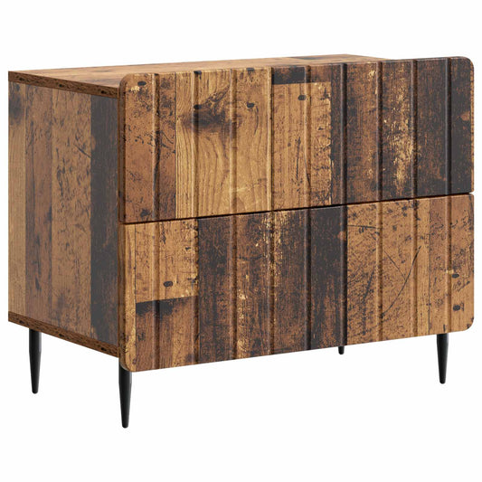 Noční Skříňka Staré Dřevo 62 X 34,5 X 49,5 Cm Kompozitní Dřevo
