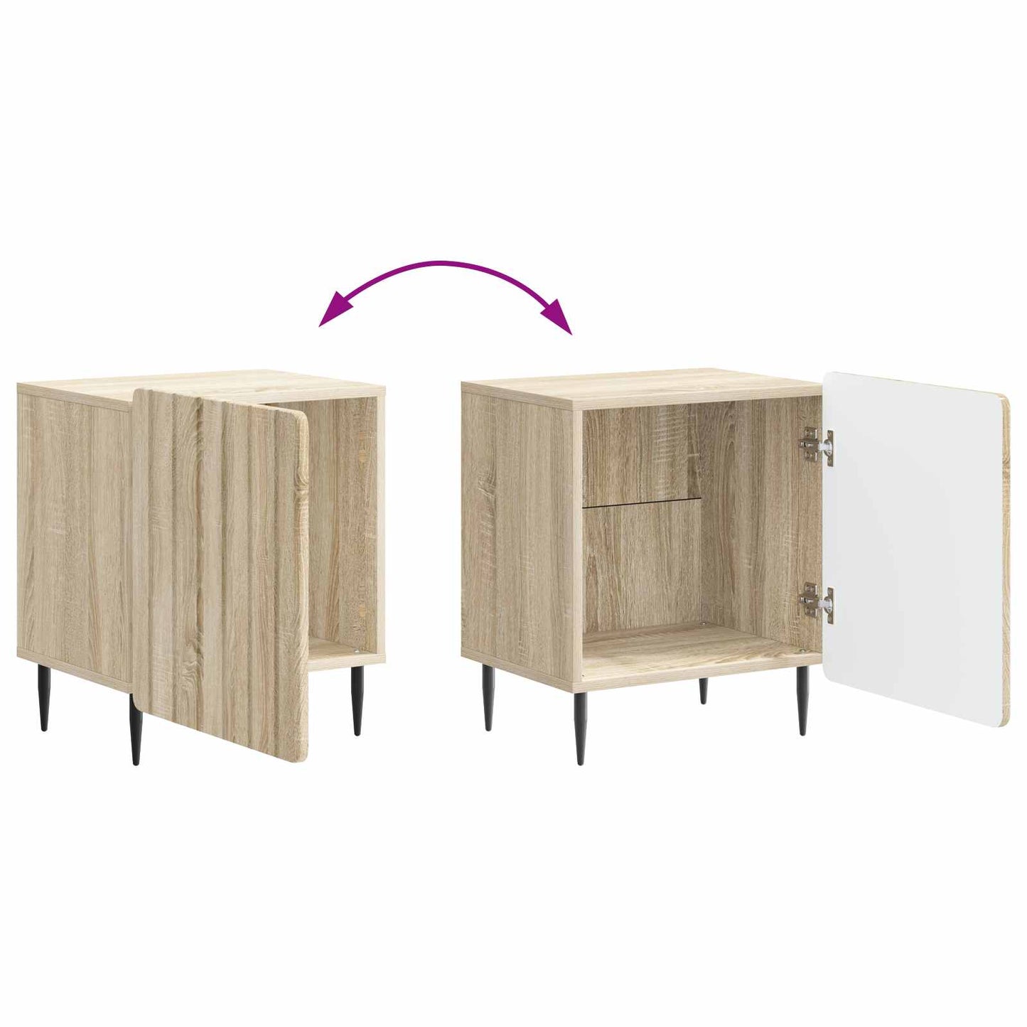Noční Skříňka 2 Pcs Dub Sonoma 43 X 34,5 X 52 Cm