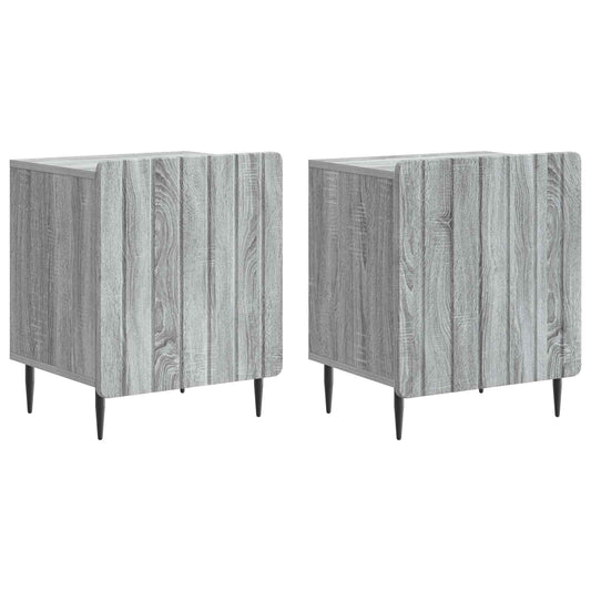 Noční Skříňka 2 Pcs Šedá Sonoma 43 X 34,5 X 52 Cm