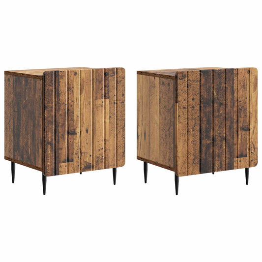 Noční Skříňka 2 Pcs Staré Dřevo 43 X 34,5 X 52 Cm