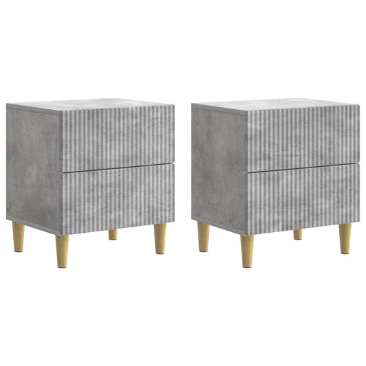 Noční Skříňka Se Zásuvkou 2 Pcs Betonově Šedá 43 X 34,5 X 48 Cm