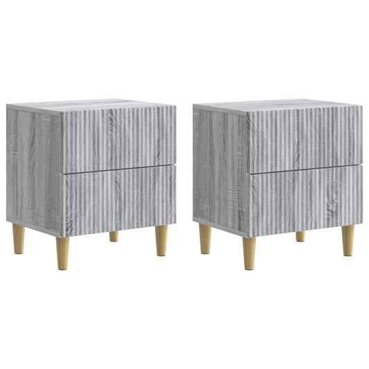 Noční Skříňka Se Zásuvkou 2 Pcs Šedá Sonoma 43 X 34,5 X 48 Cm