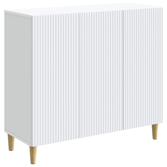 Servírovací Skříň Bílá 89 X 34,5 X 80 Cm Kompozitní Dřevo