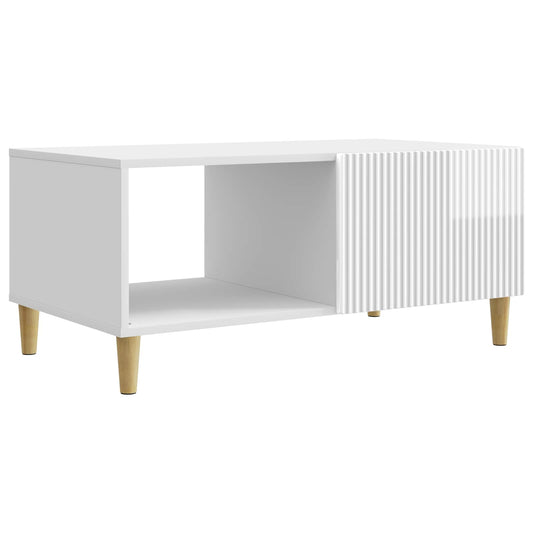 Konferenční Stolek Bílá S Vysokým Leskem 90 X 50 X 40 Cm