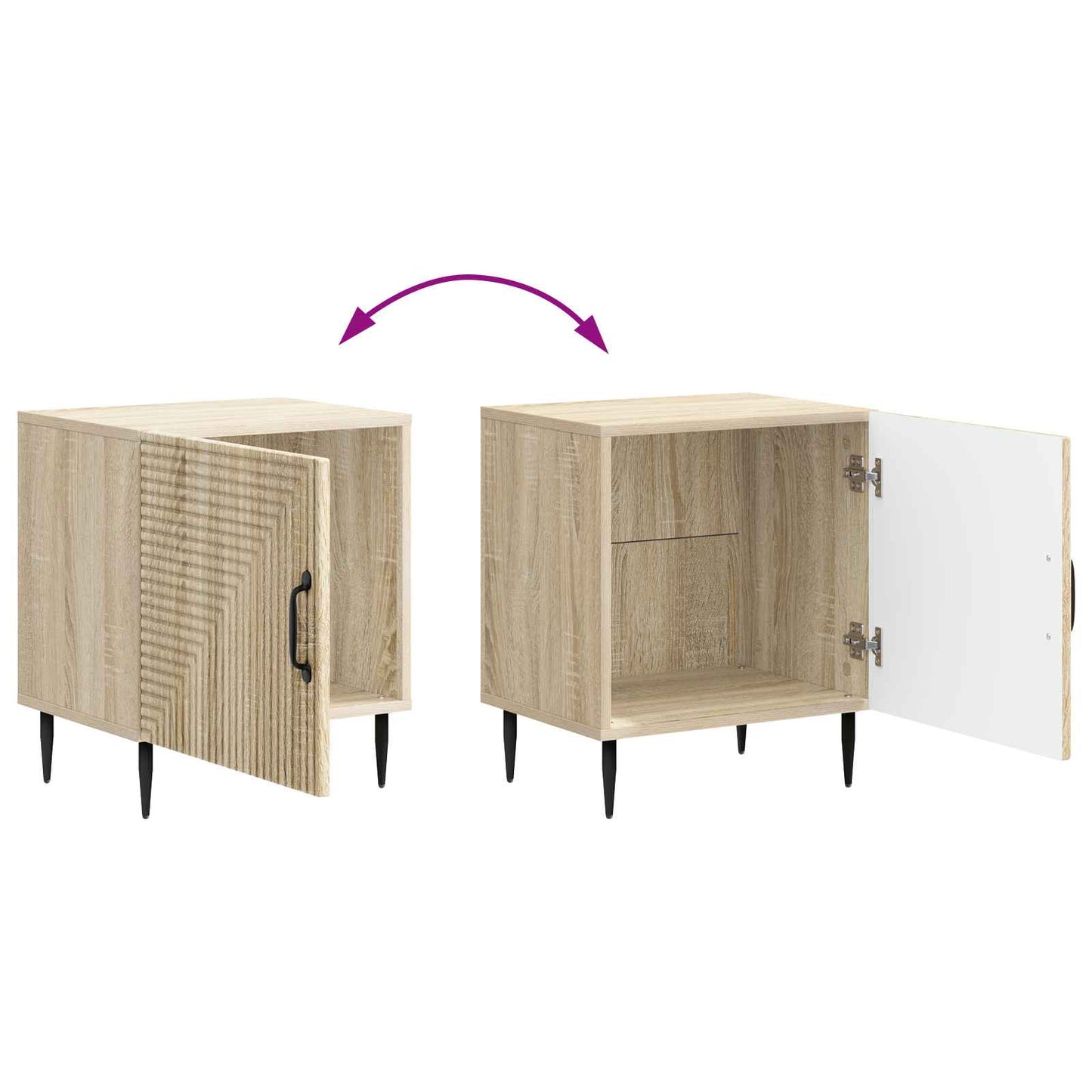 Noční Skříňka 2 Pcs Dub Sonoma 43 X 34,5 X 50 Cm