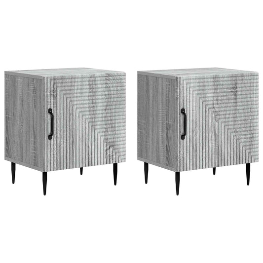 Noční Skříňka 2 Pcs Šedá Sonoma 43 X 34,5 X 50 Cm