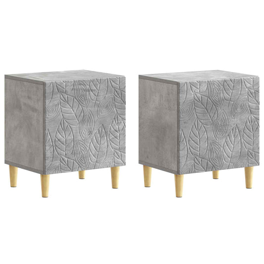 Noční Stolek 2 Pcs Betonově Šedá 43 X 34,5 X 50 Cm