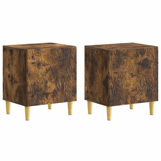 Noční Stolek 2 Pcs Kouřový Dub 43 X 34,5 X 50 Cm