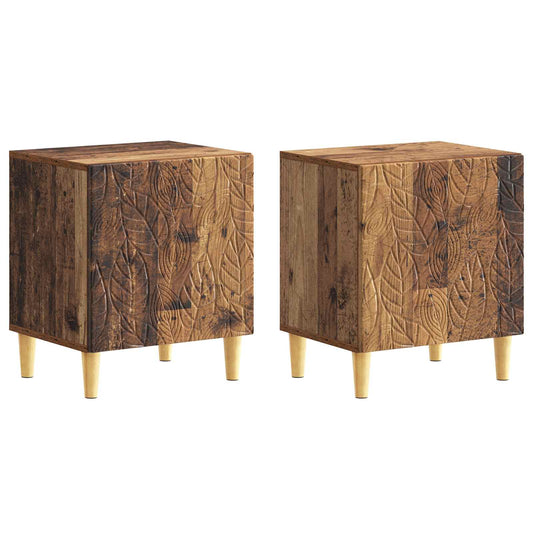 Noční Stolek 2 Pcs Staré Dřevo 43 X 34,5 X 50 Cm