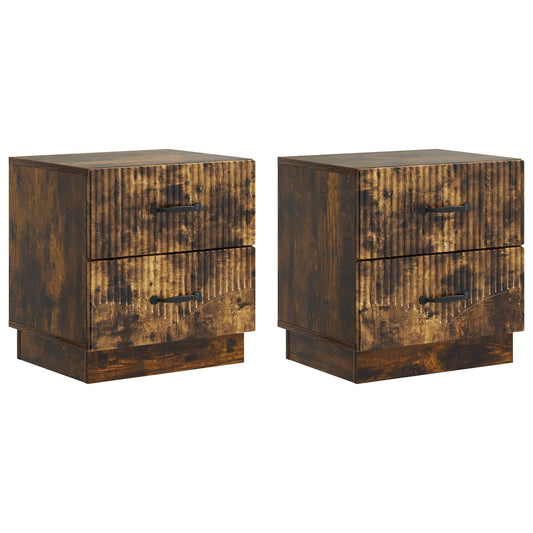 Noční Skříňka Se Zásuvkou 2 Pcs Kouřový Dub 43 X 34,5 X 44,5 Cm
