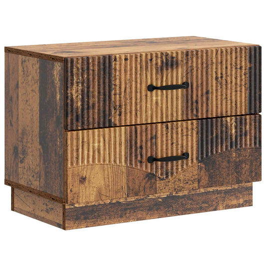 Noční Skříňka Staré Dřevo 62 X 34,5 X 44,5 Cm Kompozitní Dřevo