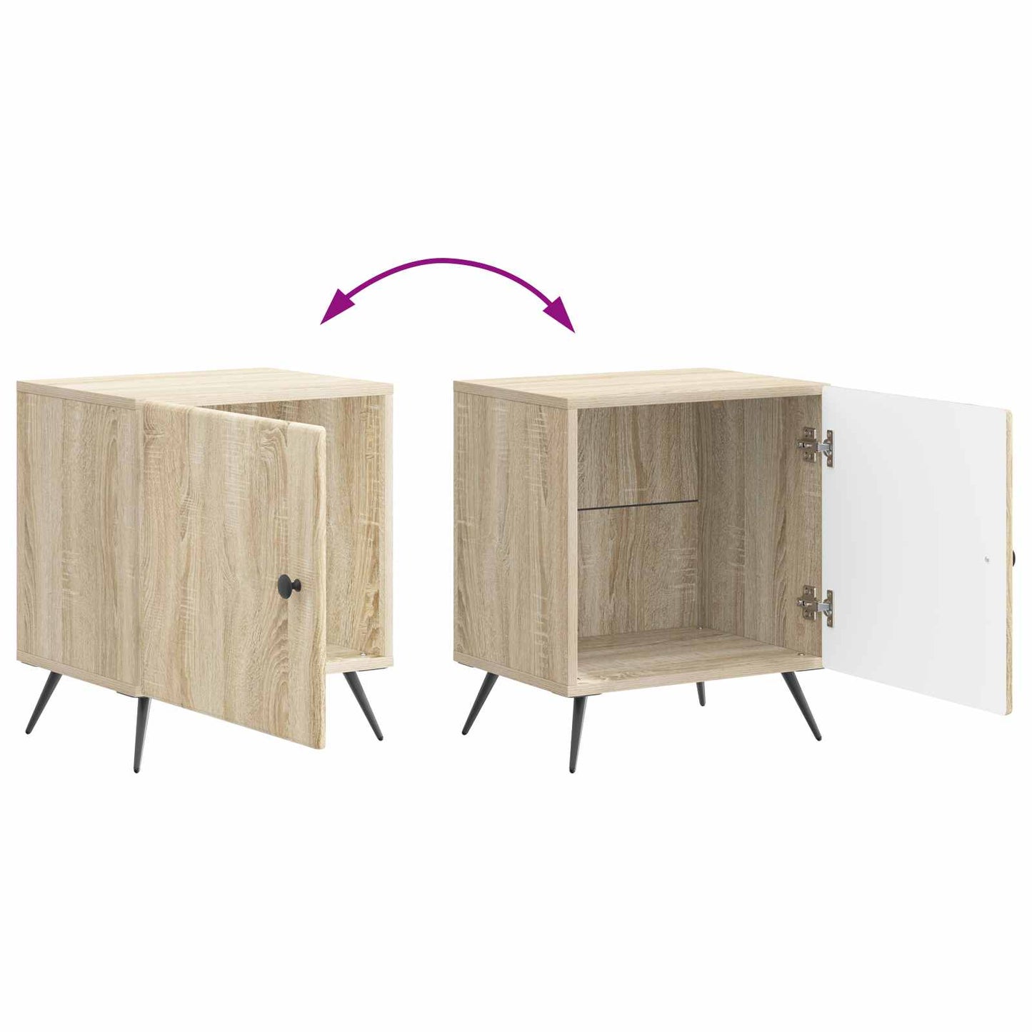 Noční Skříňka 2 Pcs Dub Sonoma 43 X 34,5 X 50 Cm