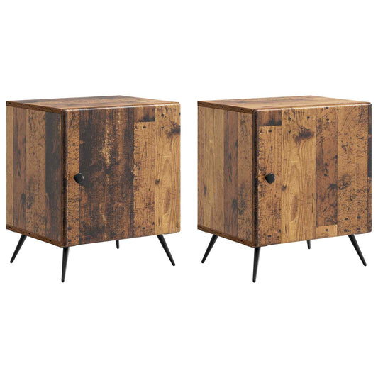Noční Skříňka 2 Pcs Staré Dřevo 43 X 34,5 X 50 Cm
