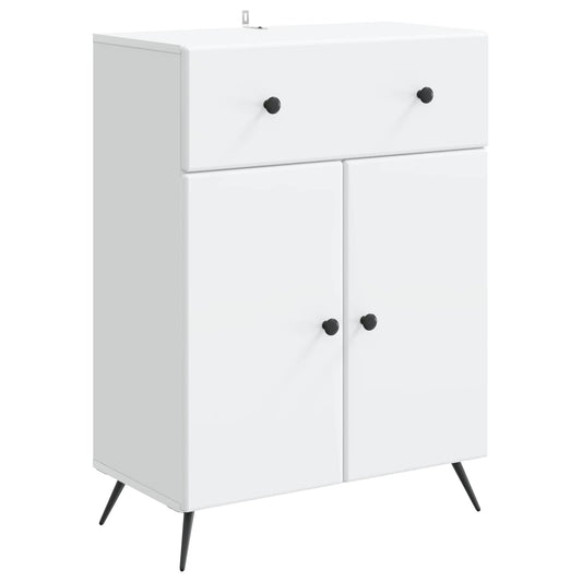 Servírovací Skříň Bílá 66 X 34,5 X 90 Cm Kompozitní Dřevo