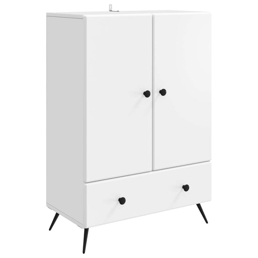 Servírovací Skříň Bílá 66 X 34,5 X 95 Cm Kompozitní Dřevo