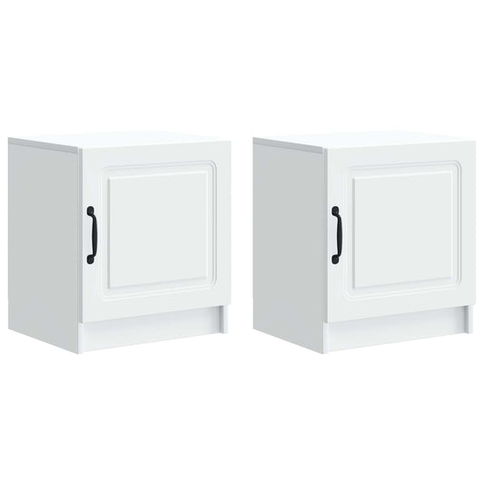 Noční Skříňka 2 Pcs Bílá 43 X 34,5 X 47 Cm Kompozitní Dřevo