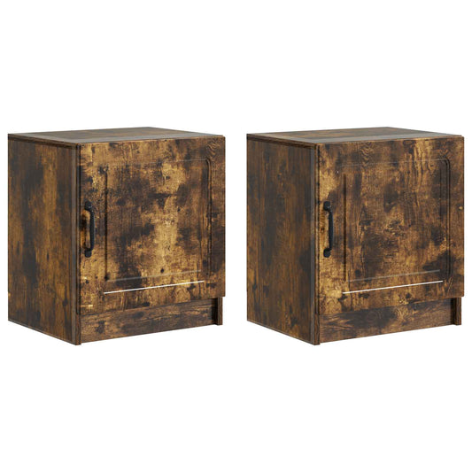 Noční Skříňka 2 Pcs Kouřový Dub 43 X 34,5 X 47 Cm