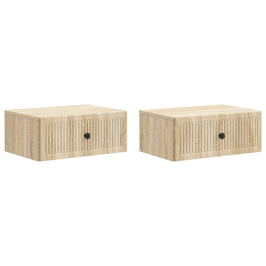 Noční Skříňka Se Zásuvkou 2 Pcs Dub Sonoma 49 X 34,5 X 20 Cm