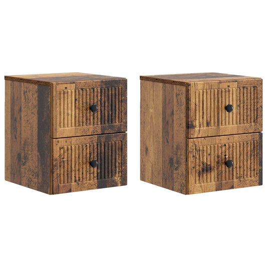 Nástěnný Noční Stolek 2 Pcs Staré Dřevo 33 X 34,5 X 40 Cm