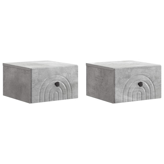 Nástěnný Noční Stolek 2 Pcs Betonově Šedá 33 X 34,5 X 20 Cm
