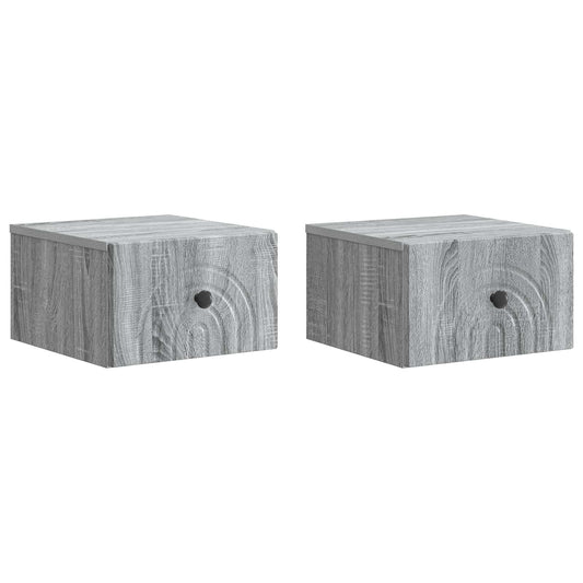 Nástěnný Noční Stolek 2 Pcs Šedá Sonoma 33 X 34,5 X 20 Cm