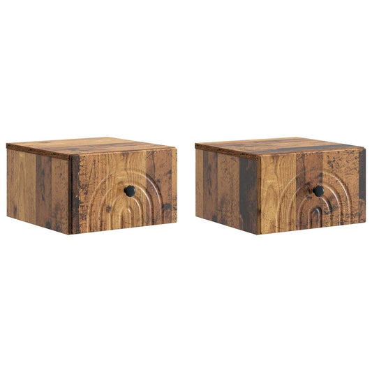 Nástěnný Noční Stolek 2 Pcs Staré Dřevo 33 X 34,5 X 20 Cm