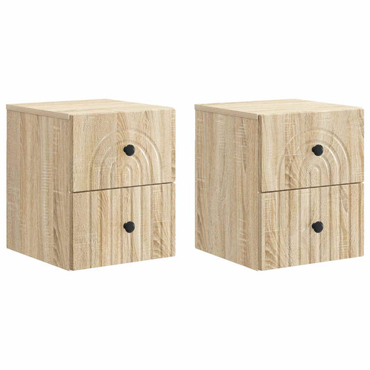 Nástěnný Noční Stolek 2 Pcs Dub Sonoma 33 X 34,5 X 40 Cm