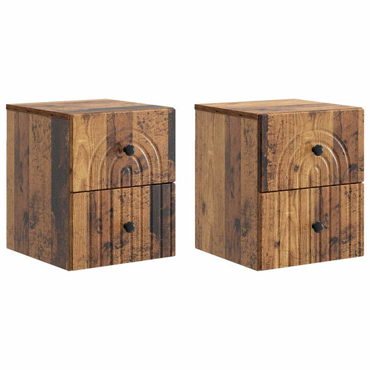 Nástěnný Noční Stolek 2 Pcs Staré Dřevo 33 X 34,5 X 40 Cm