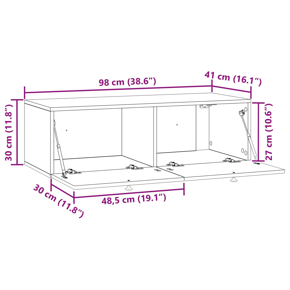 Nástěnná Tv Skříň Bílá 99 X 41 X 30 Cm Kompozitní Dřevo