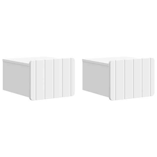 Nástěnný Noční Stolek Se Zásuvkou 2 Pcs Bílá 33 X 34,5 X 24 Cm