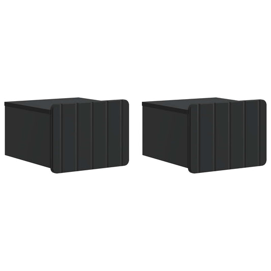 Nástěnný Noční Stolek Se Zásuvkou 2 Pcs Černá 33 X 34,5 X 24 Cm