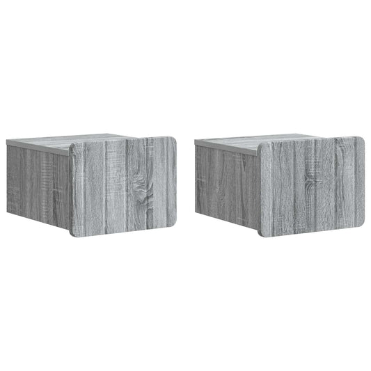 Nástěnný Noční Stolek 2 Pcs Šedá Sonoma 33 X 34,5 X 24 Cm