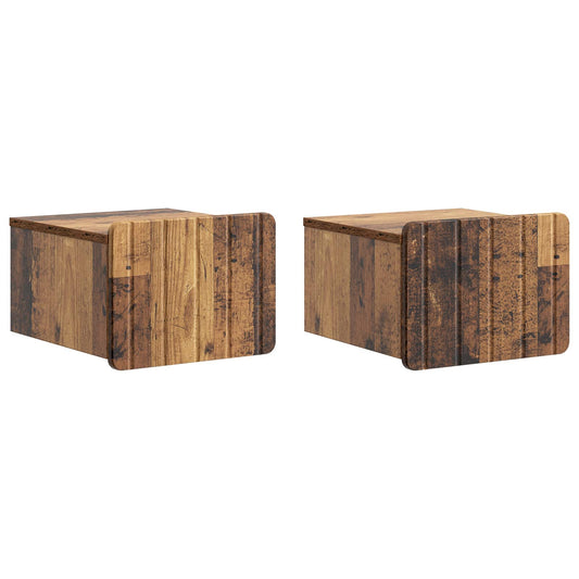 Nástěnný Noční Stolek 2 Pcs Staré Dřevo 33 X 34,5 X 24 Cm