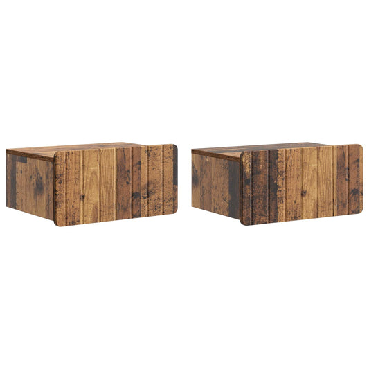 Nástěnný Noční Stolek 2 Pcs Staré Dřevo 49 X 34,5 X 24 Cm