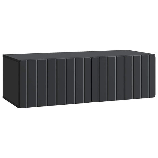 Nástěnná Tv Skříň 98 X 41 X 30 Cm Černá Kompozitní Dřevo