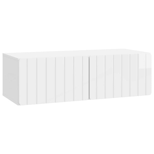 Nástěnná Tv Skříň 98 X 41 X 30 Cm Bílá S Vysokým Leskem