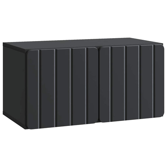 Nástěnná Tv Skříň 59,5 X 31 X 30 Cm Černá Kompozitní Dřevo