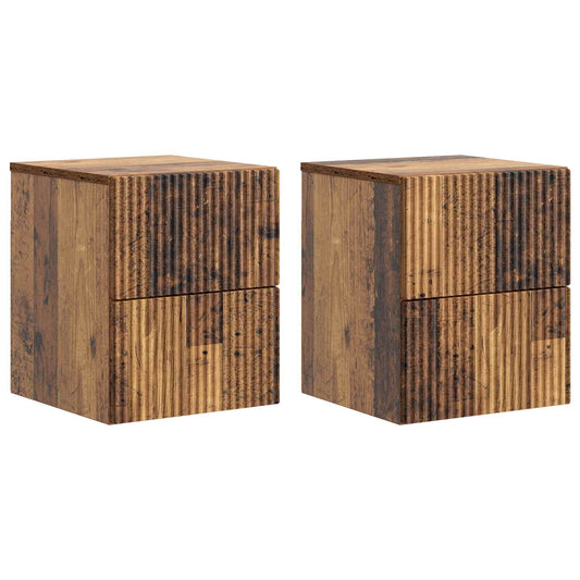 Nástěnný Noční Stolek 2 Pcs Staré Dřevo 33 X 34,5 X 40 Cm