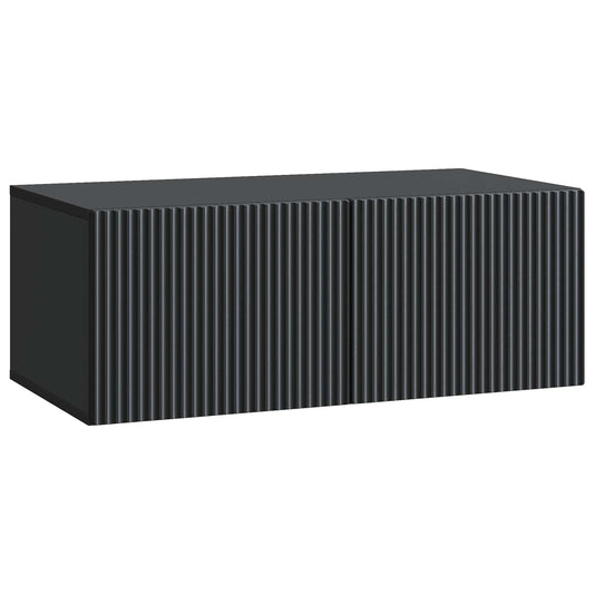 Nástěnná Tv Skříň Černá 78,5 X 41 X 30 Cm Kompozitní Dřevo