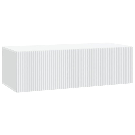 Nástěnná Tv Skříň Bílá 98 X 41 X 30 Cm Kompozitní Dřevo