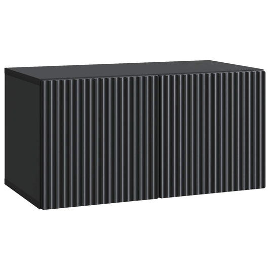 Nástěnná Tv Skříň Černá 59,5 X 31 X 30 Cm Kompozitní Dřevo