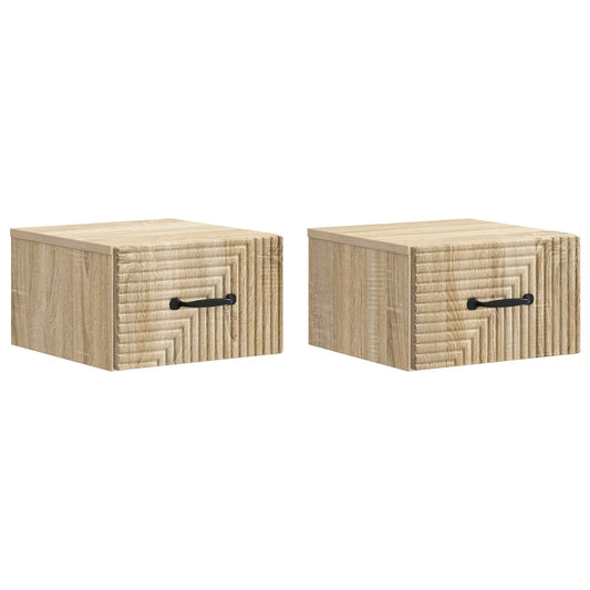 Nástěnný Noční Stolek 2 Pcs Dub Sonoma 34,5 X 33 X 20 Cm