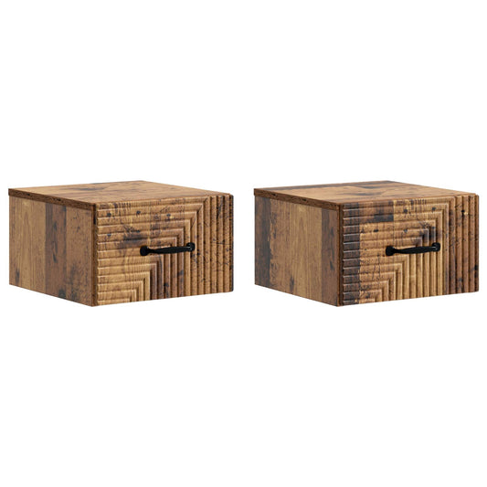 Nástěnný Noční Stolek 2 Pcs Staré Dřevo 34,5 X 33 X 20 Cm